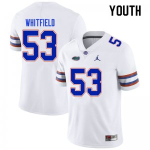 Youth Florida Gators #53 Chase Whitfield NCAA Nike White Authentic Stitched College Football Jersey NLS1462QI